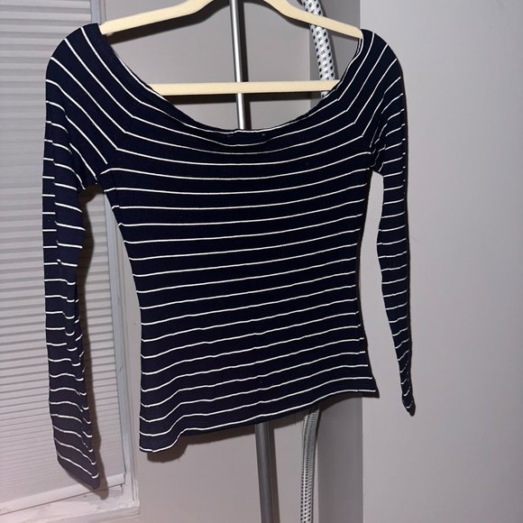 Nautical Boatneck Stretchy Top, Size S - Picture 2 of 4